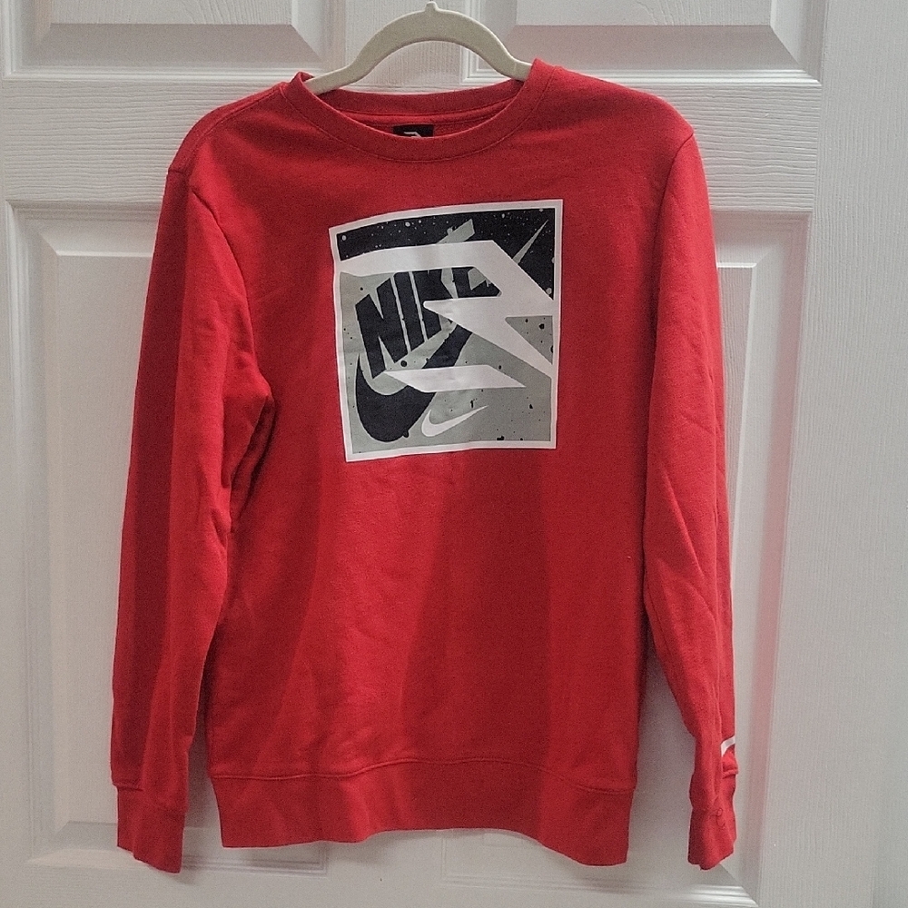 Nike Graphic Red Crewneck Sweater Gently Used Size XL